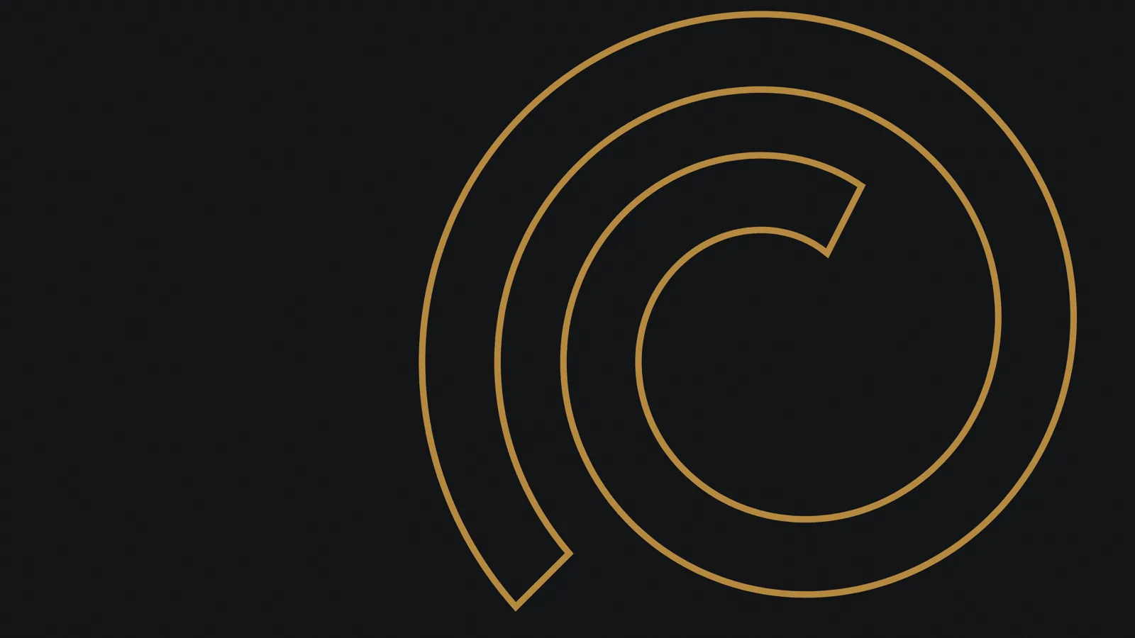 Outline ink — Double-line brass outline on ink.