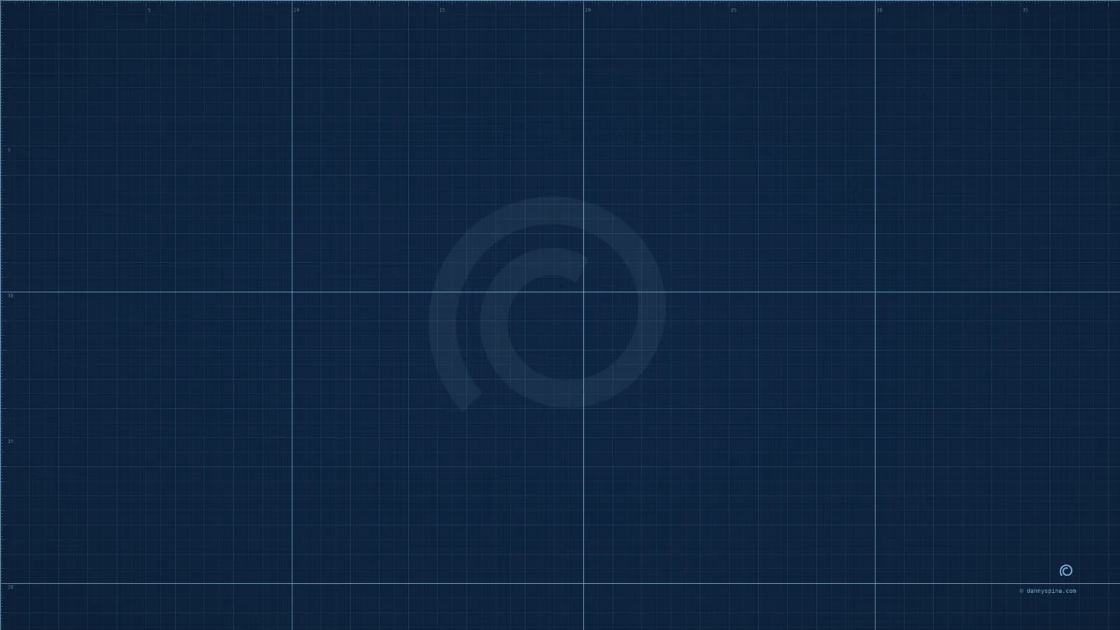 Blueprint — Deep cyanotype blue, white construction lines.