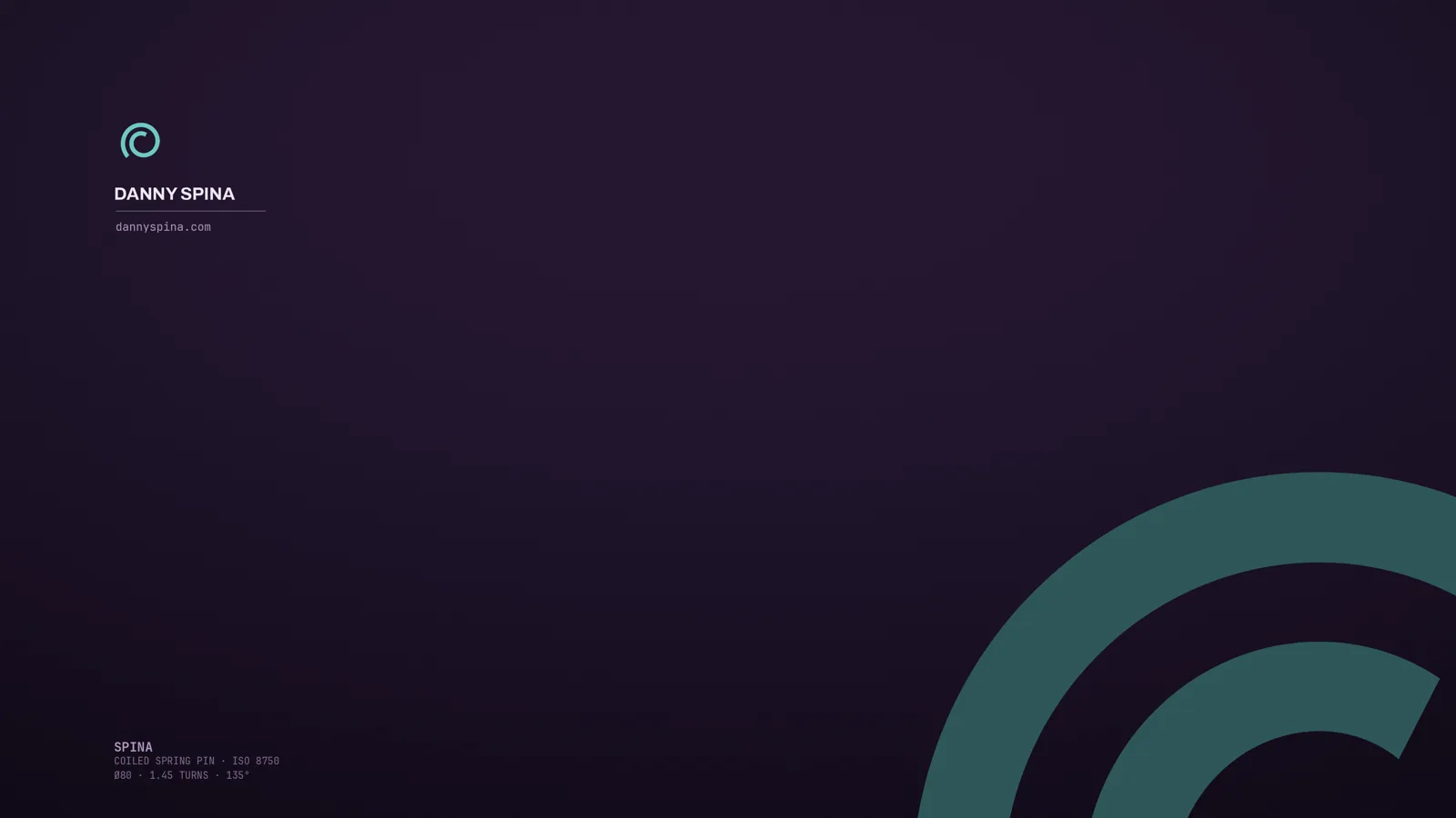 Plum teal — Teal arc on plum.