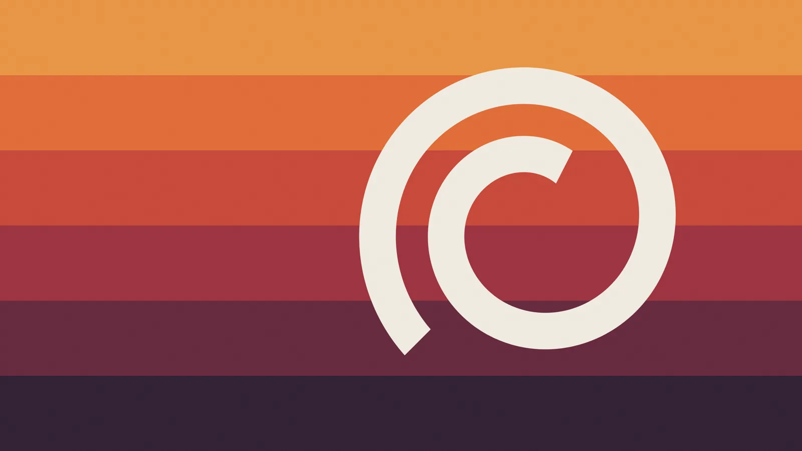 Sunset — Sunset bands, ivory mark.